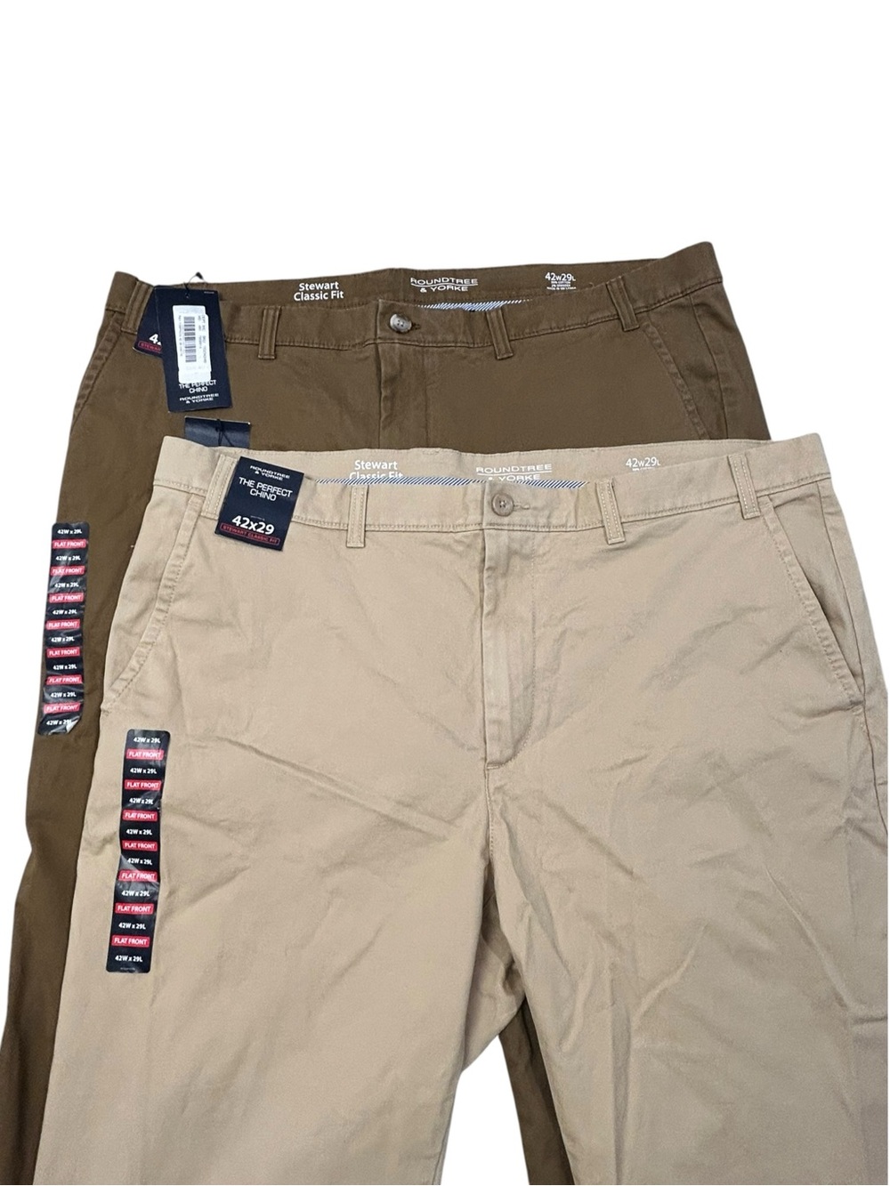 NWT LOT of 2 Roundtree & Yorke Stewart The Perfect Chino Men’s Pants 42/29